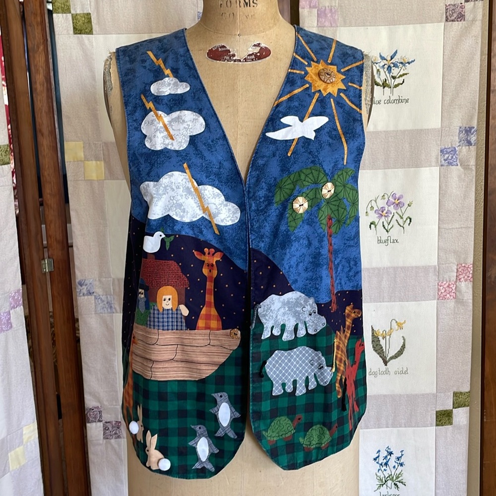 Vintage Noah's Ark vest, handmade in 1996
